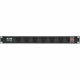 Eaton Tripp Lite Series 1U Rack-Mount Power Strip, 120V, 15A, 5-15P, 12 Right-Angle 5-15R Outlets (6 Front-Facing, 6 Rear-Facing), 15 ft. (4.57 m) Cord