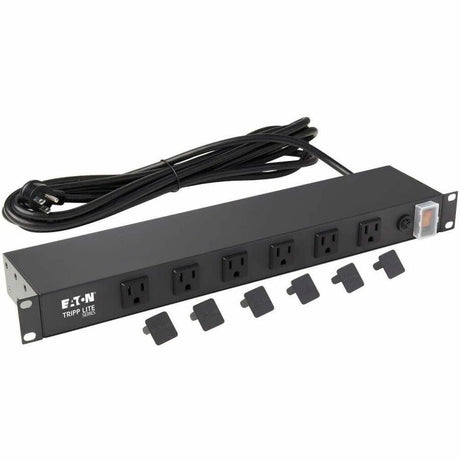 Eaton Tripp Lite Series 1U Rack-Mount Power Strip, 120V, 15A, 5-15P, 12 Right-Angle 5-15R Outlets (6 Front-Facing, 6 Rear-Facing), 15 ft. (4.57 m) Cord