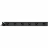 Eaton Tripp Lite Series 1U Rack-Mount Power Strip, 120V, 15A, 5-15P, 12 Right-Angle 5-15R Outlets (6 Front-Facing, 6 Rear-Facing), 15 ft. (4.57 m) Cord