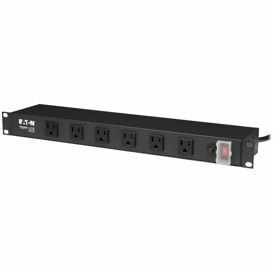 Eaton Tripp Lite Series 1U Rack-Mount Power Strip, 120V, 15A, 5-15P, 12 Right-Angle 5-15R Outlets (6 Front-Facing, 6 Rear-Facing), 15 ft. (4.57 m) Cord