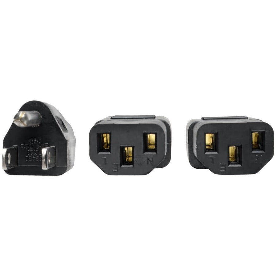 Eaton Tripp Lite Series Y Splitter Power Cable, NEMA 5-15P to 2x C13 - 10A, 125V, 18 AWG, 6 ft. (1.83 m), Black