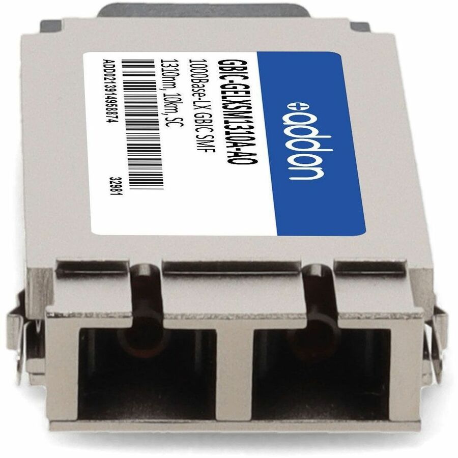AddOn HP GBIC-GELXSM1310A Compatible TAA Compliant 1000Base-LX GBIC Transceiver (SMF, 1310nm, 10km, SC)