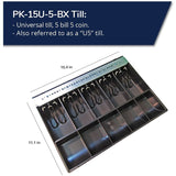 apg&reg; Replacement Tray | Plastic Molded Till for Cash Register| 5 Bill/ 5 Coin Compartments | 16&acirc;&euro; x 16.8&acirc;&euro; x 4.9&acirc;&euro; | PK-15U-5-BX