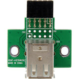StarTech.com 2 Port USB Motherboard Header Adapter - USB A to USB 10 Pin Header F/F