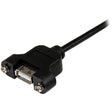 StarTech.com 1 ft Panel Mount USB Cable A to A - F/M