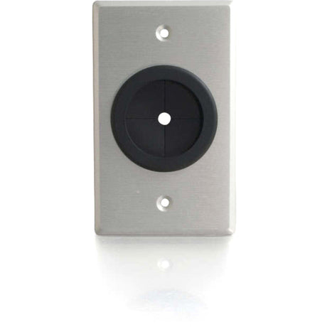 C2G 1.5in Grommet Cable Pass Through Single Gang Wall Plate - Brushed Aluminum
