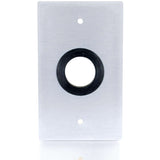 C2G 1in Grommet Cable Pass Through Single Gang Wall Plate - Brushed Aluminum