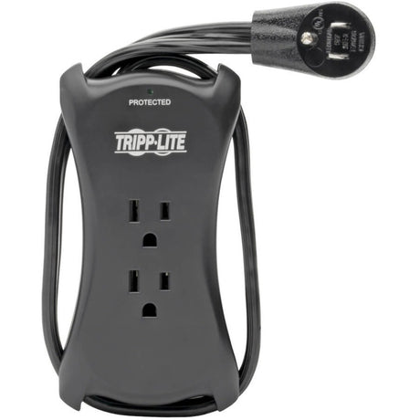 Eaton Tripp Lite Series Protect It! 3-Outlet Travel-Size Surge Protector - 5-15R Outlets, 2 USB Ports, 5-15P Input, 1050 Joules, Black