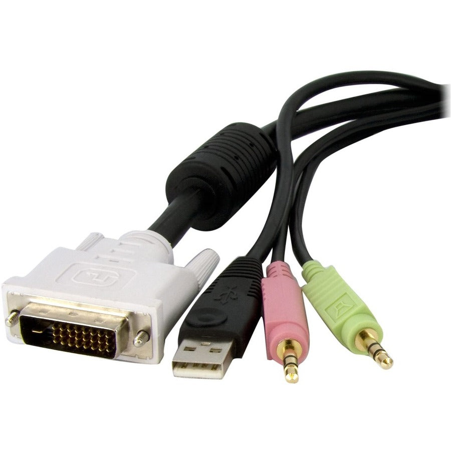 StarTech.com 6 ft 4-in-1 USB DVI KVM Switch Cable with Audio