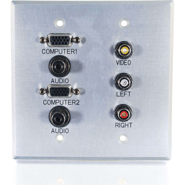 C2G 7 Sockets Audio/Video Faceplate