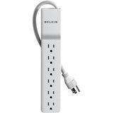 Belkin 6 Outlet Power Strip Surge Protector with 6ft Power Cord - 720 Joules - White