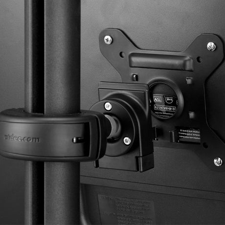Atdec 45.25in pole desk mount with one display head - Loads up to 26.5lb - VESA 75x75, 100x100