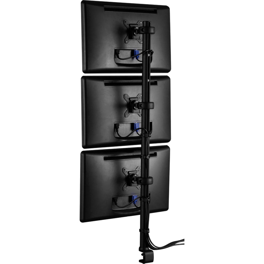 Atdec 45.25in pole desk mount with one display head - Loads up to 26.5lb - VESA 75x75, 100x100