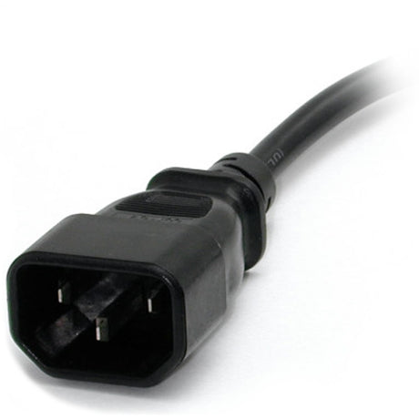 StarTech.com 1ft (0.3m) Power Extension Cord, IEC C14 to NEMA 5-15R, 10A 125V, 18AWG, Black, Outlet Extension Cable for Power Supplies