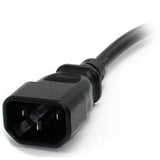 StarTech.com 1ft (0.3m) Power Extension Cord, IEC C14 to NEMA 5-15R, 10A 125V, 18AWG, Black, Outlet Extension Cable for Power Supplies