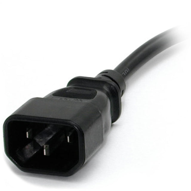 StarTech.com 1ft (0.3m) Power Extension Cord, IEC C14 to NEMA 5-15R, 10A 125V, 18AWG, Black, Outlet Extension Cable for Power Supplies