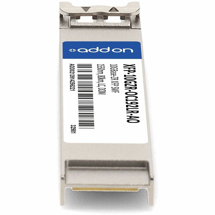 AddOn Cisco XFP-10GZR-OC192LR Compatible TAA Compliant 10GBase-ZR XFP Transceiver (SMF, 1550nm, 80km, LC, DOM)
