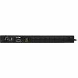 Eaton 1.4kW Single-Phase Monitored PDU with LX Platform Interface, 120V Outlets (8 5-15R), 5-15P, 12 ft. (3.66 m) Cord, 1U Rack-Mount, TAA