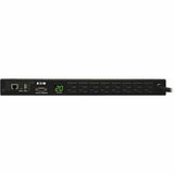 Eaton 1.9kW Single-Phase Monitored PDU, 120V Outlets (8 5-15/20R), L5-20P/5-20P Adapter, 12 ft. (3.66 m) Cord, 1U Rack-Mount, LX Platform Interface, TAA