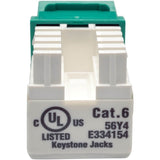 Eaton Tripp Lite Series Cat6/Cat5e 110 Style Punch Down Keystone Jack - Green, TAA