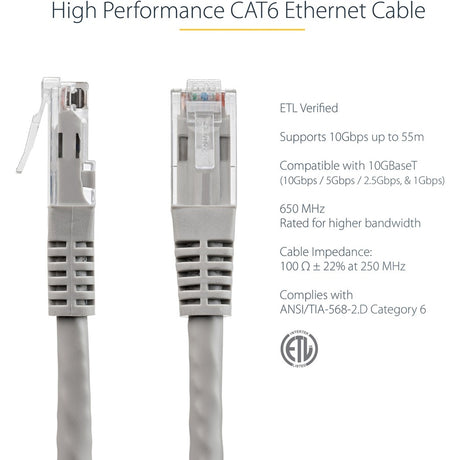25FT GRAY CAT6 ETHERNET CABLE
