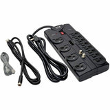 Eaton Tripp Lite Series Protect It! 12-Outlet Surge Protector, 8 ft. (2.43 m) Cord, 2880 Joules, Tel/Modem/Coaxial Protection
