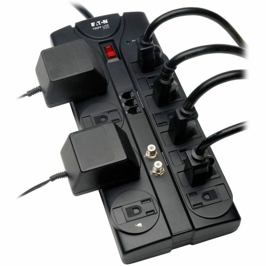 Eaton Tripp Lite Series Protect It! 12-Outlet Surge Protector, 8 ft. (2.43 m) Cord, 2880 Joules, Tel/Modem/Coaxial Protection