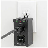 Eaton Tripp Lite Series Isobar 2-Outlet Surge Protector, Direct Plug-In, 1410 Joules, Diagnostic LEDs, Black Metal Housing