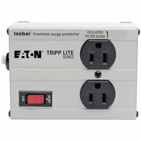 Eaton Tripp Lite Series Isobar 2-Outlet Surge Protector, 6 ft. Cord with Right-Angle Plug, 1410 Joules, Metal Housing