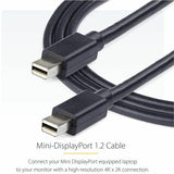 StarTech.com 6ft (2m) Mini DisplayPort Cable, 4K x 2K Ultra HD Video, Mini DisplayPort 1.2 Cable, Mini DP Cable for Monitor, mDP Cord, M/M