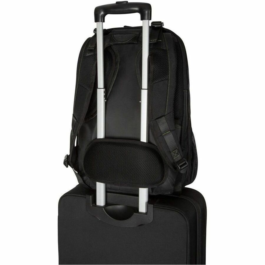 Targus Spruce EcoSmart TBB019US Carrying Case (Backpack) for 17" Notebook - Black, Green - TAA Compliant