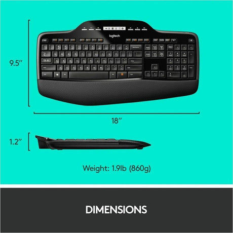 Logitech MK710 Wireless Keyboard and Mouse Combo for Windows, 2.4GHz Advanced Wireless, Wireless Mouse