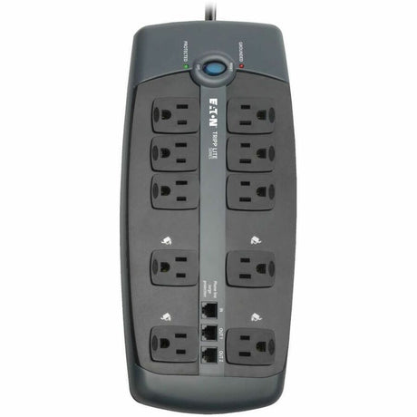 Eaton Tripp Lite Series Protect It! 10-Outlet Surge Protector, 8 ft. (2.43 m) Cord with Right-Angle Plug, 2395 Joules, Tel/DSL Protection, Black Housing