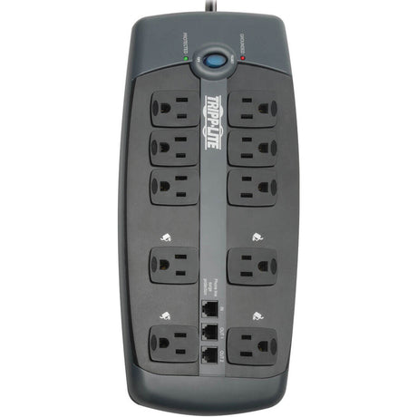 Eaton Tripp Lite Series Protect It! 10-Outlet Surge Protector, 8 ft. (2.43 m) Cord with Right-Angle Plug, 2395 Joules, Tel/DSL Protection, Black Housing