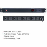 CyberPower PDU15M2F8R Single Phase 100 - 125 VAC 15A Metered PDU