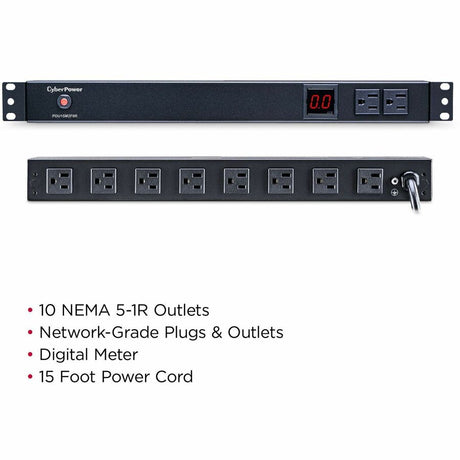 CyberPower PDU15M2F8R Single Phase 100 - 125 VAC 15A Metered PDU