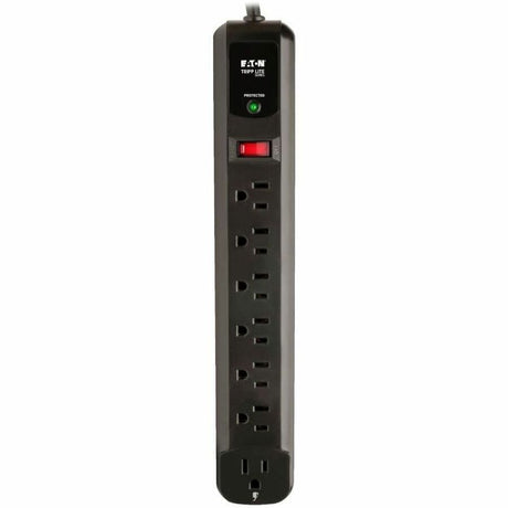 Eaton Tripp Lite Series Protect It! 7-Outlet Surge Protector, 6 Right-Angle Outlets, 4 ft. (1.22 m) Cord, 1080 Joules, Diagnostic LED, Black Housing