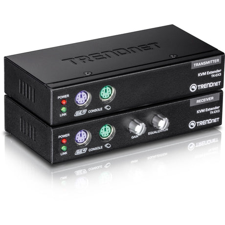 TRENDnet KVM Extension Kit, Extend Keyboard/Video/Mouse Controls, up to 150 Meters (490 ft.), Hot-Keys, PS/2, VGA, USB Type A, Windows/Linux/Mac/Sun Solaris/DOS, TK-EX3