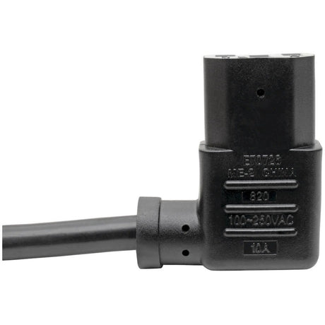 Eaton Tripp Lite Series Computer Power Cord, NEMA 5-15P to Left-Angle C13 - 10A, 125V, 18 AWG, 6 ft. (1.83 m), Black