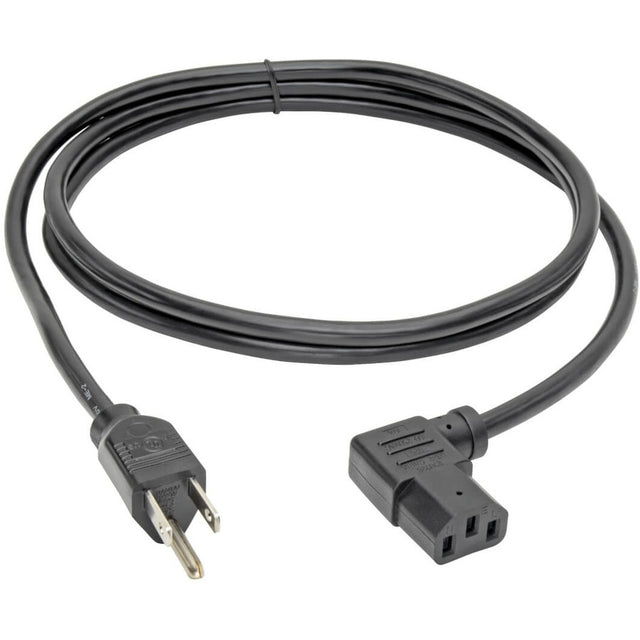 Eaton Tripp Lite Series Computer Power Cord, NEMA 5-15P to Left-Angle C13 - 10A, 125V, 18 AWG, 6 ft. (1.83 m), Black