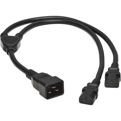 Eaton Tripp Lite Series Splitter Cable, Heavy-Duty, C20 to 2x C13 - 15A, 100-250V, 14 AWG, 2 ft. (0.61 m), Black
