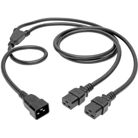 Eaton Tripp Lite Series Power Extension Cord/Splitter, 2 x C19 to C20 Y Splitter - Heavy-Duty, 20A, 250V, 12 AWG, 6 ft. (1.83 m), Black