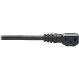 Eaton Tripp Lite Series Power Extension Cord, Left-Angle C13 to C14 PDU Style - 10A, 250V, 18 AWG, 2 ft. (0.61 m), Black