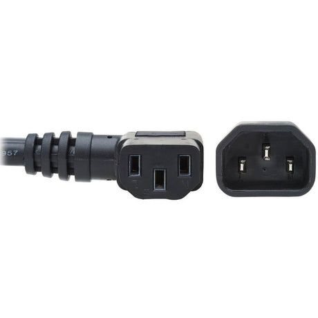 Eaton Tripp Lite Series Power Extension Cord, Left-Angle C13 to C14 PDU Style - 10A, 250V, 18 AWG, 2 ft. (0.61 m), Black
