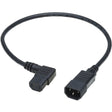 Eaton Tripp Lite Series Power Extension Cord, Left-Angle C13 to C14 PDU Style - 10A, 250V, 18 AWG, 2 ft. (0.61 m), Black