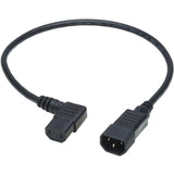 Eaton Tripp Lite Series Power Extension Cord, Left-Angle C13 to C14 PDU Style - 10A, 250V, 18 AWG, 2 ft. (0.61 m), Black