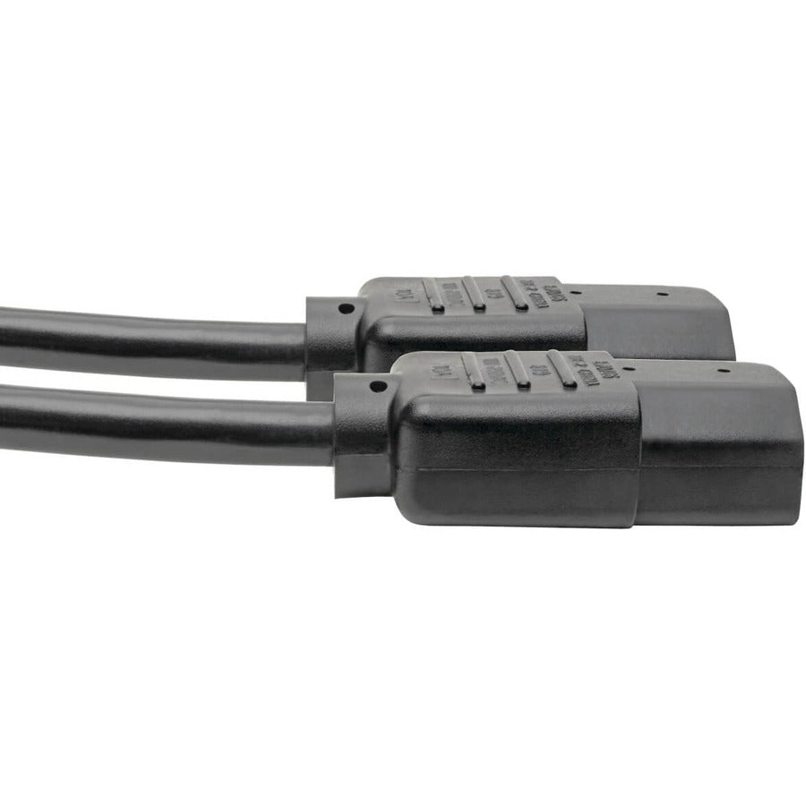 Eaton Tripp Lite Series C14 Male to C13 Female Splitter, PDU Style - C14 to 2x C13, 10A, 250V, 18 AWG, 6 ft. (1.83 m), Black