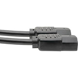 Eaton Tripp Lite Series C14 Male to C13 Female Splitter, PDU Style - C14 to 2x C13, 10A, 250V, 18 AWG, 6 ft. (1.83 m), Black