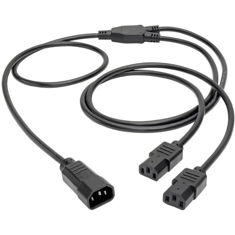 Eaton Tripp Lite Series C14 Male to C13 Female Splitter, PDU Style - C14 to 2x C13, 10A, 250V, 18 AWG, 6 ft. (1.83 m), Black