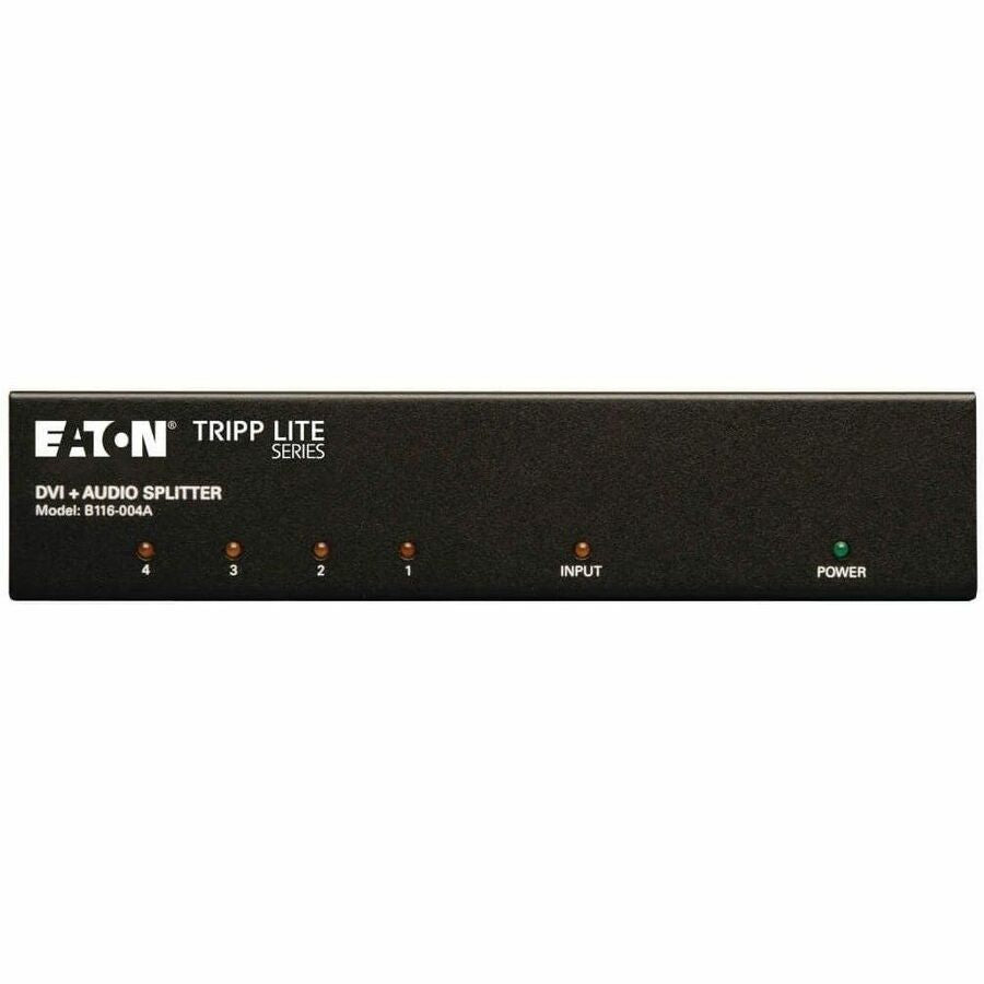 Eaton Tripp Lite Series 4-Port DVI Splitter with Audio and Signal Booster - Single-Link DVI-I, 1920 x 1200 (1080p) @ 60 Hz, TAA